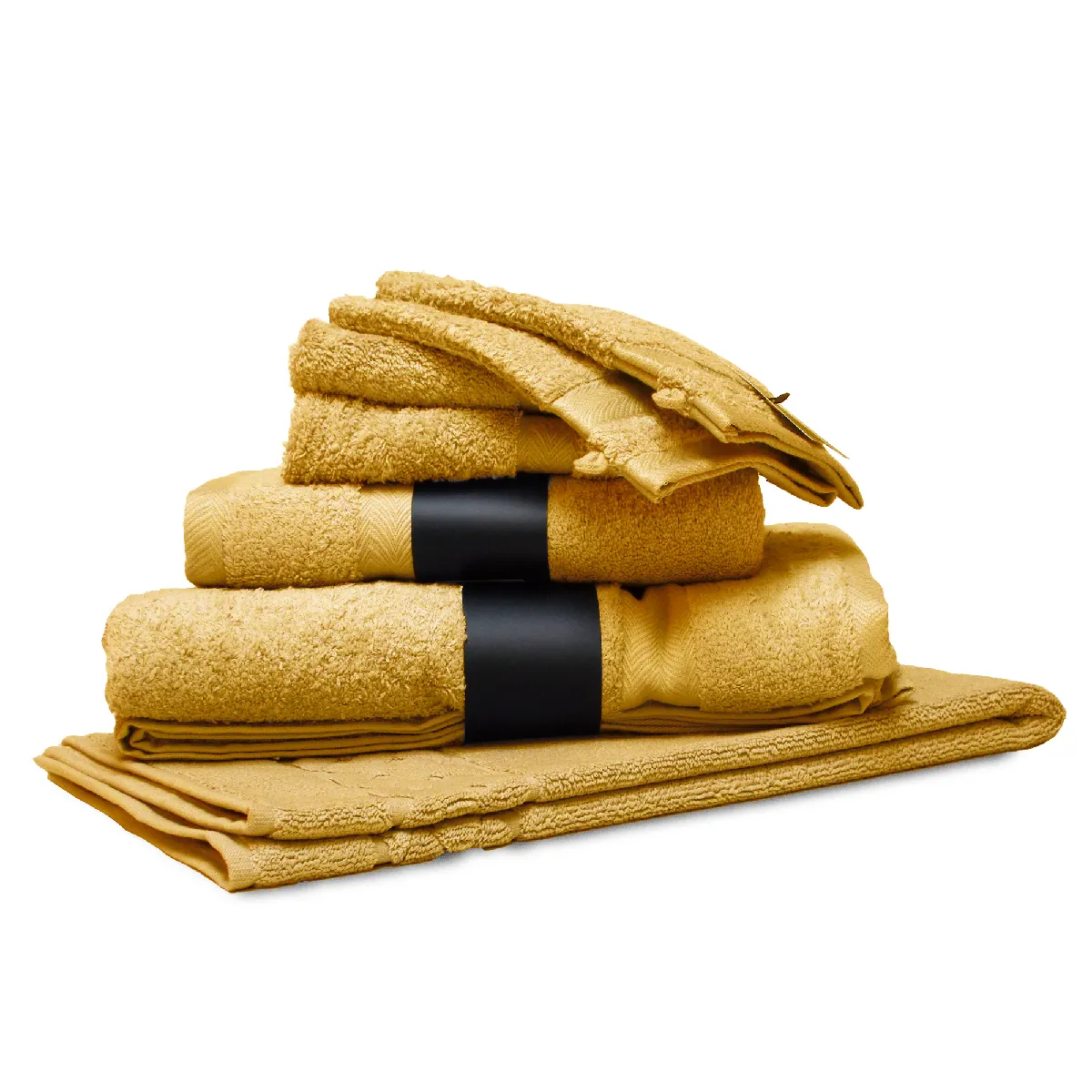 Parure De Bain 7 Pièces Royal Cresent Jaune Quartz 650g/m2