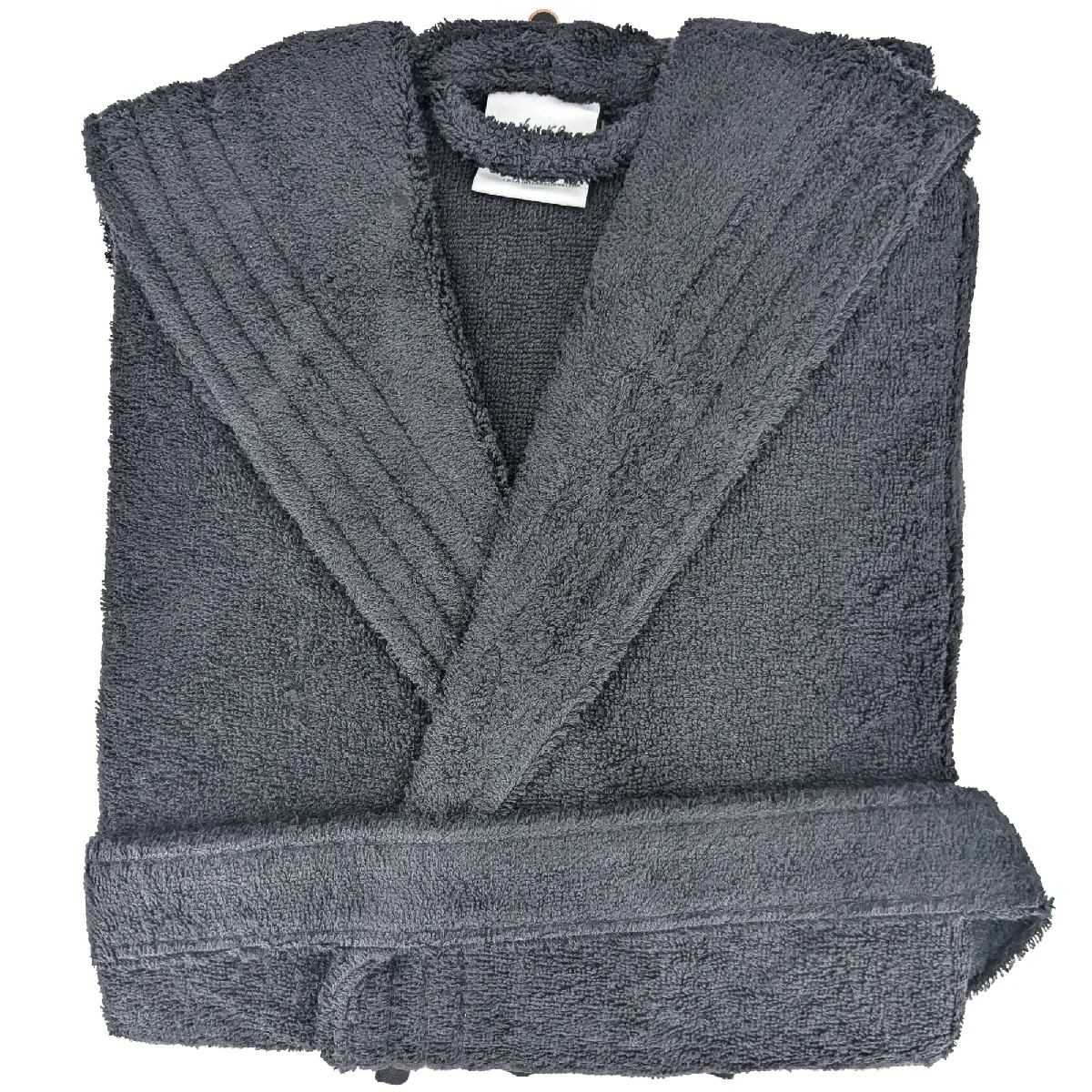 Peignoir Kimono Adulte Pure Coton Xl Gris Anthracite