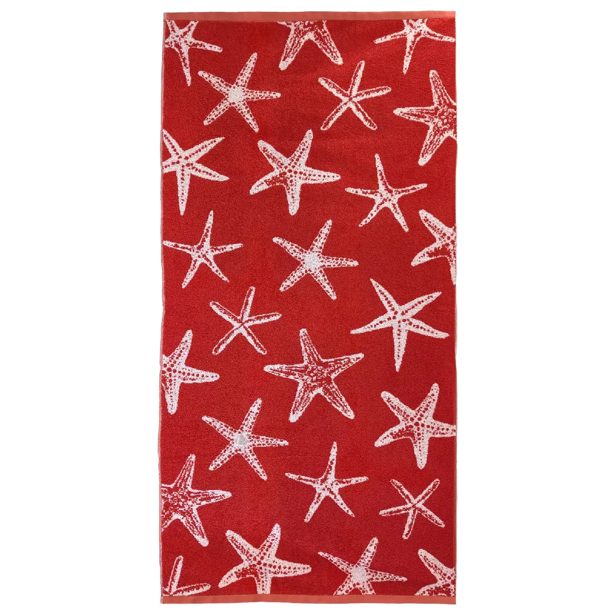 Drap De Plage 75x150 Cm Pur Coton Collection Agrigente Rouge