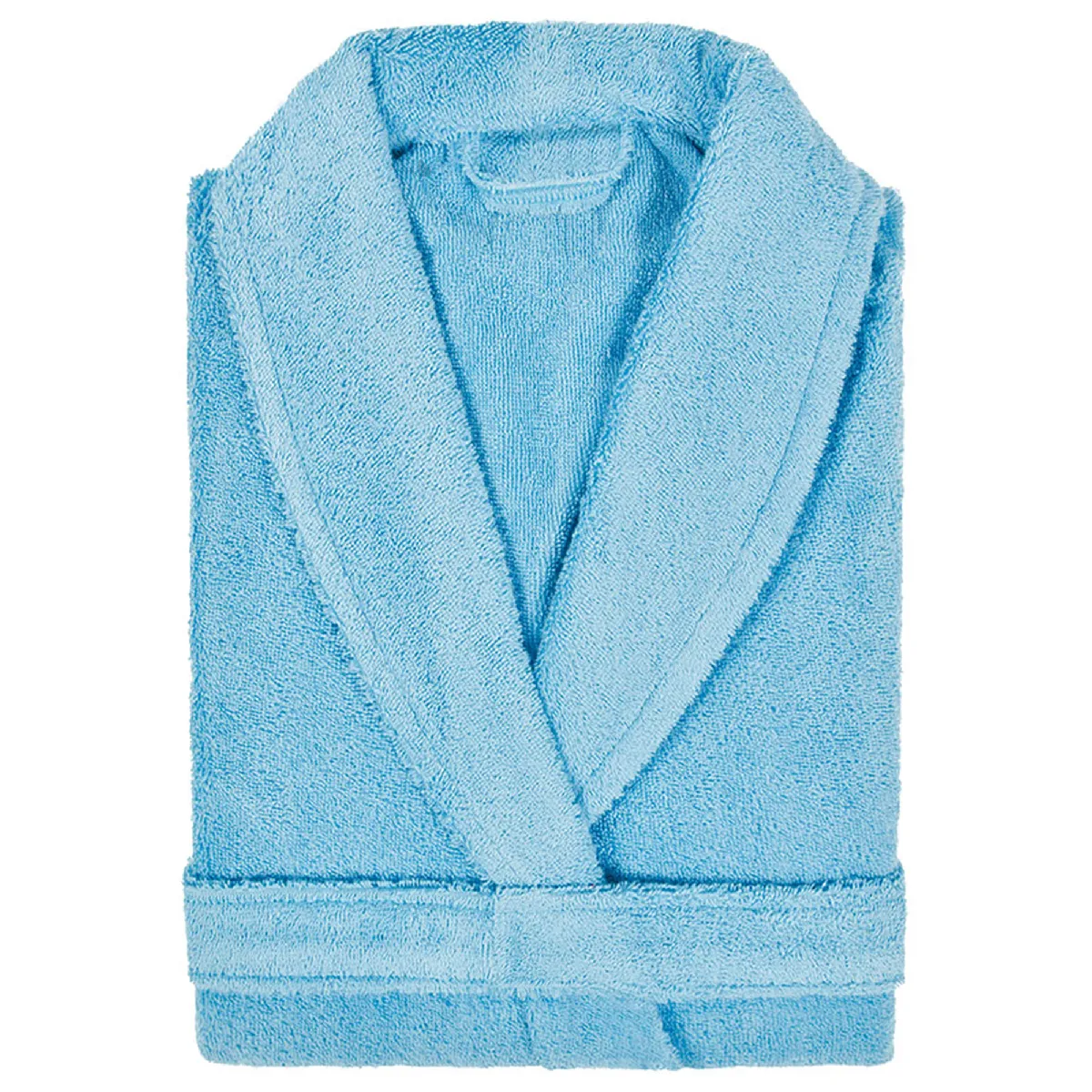 Peignoir Col Châle Adulte Pure Coton S Bleu Ciel