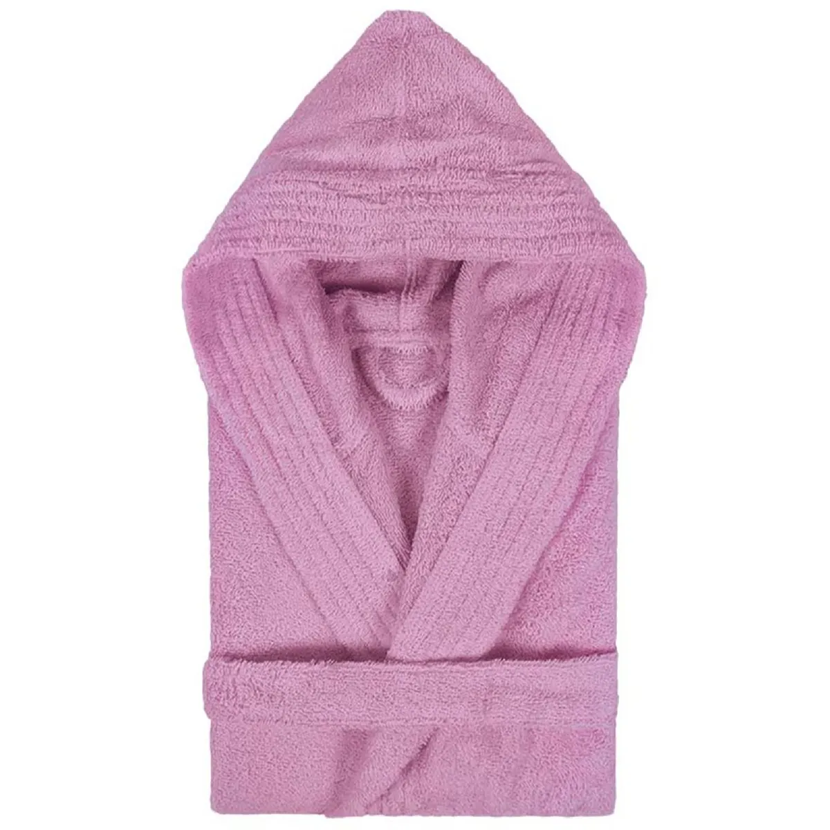 Peignoir À Capuche Enfant Pure Coton 2 Ans Rose Lavande