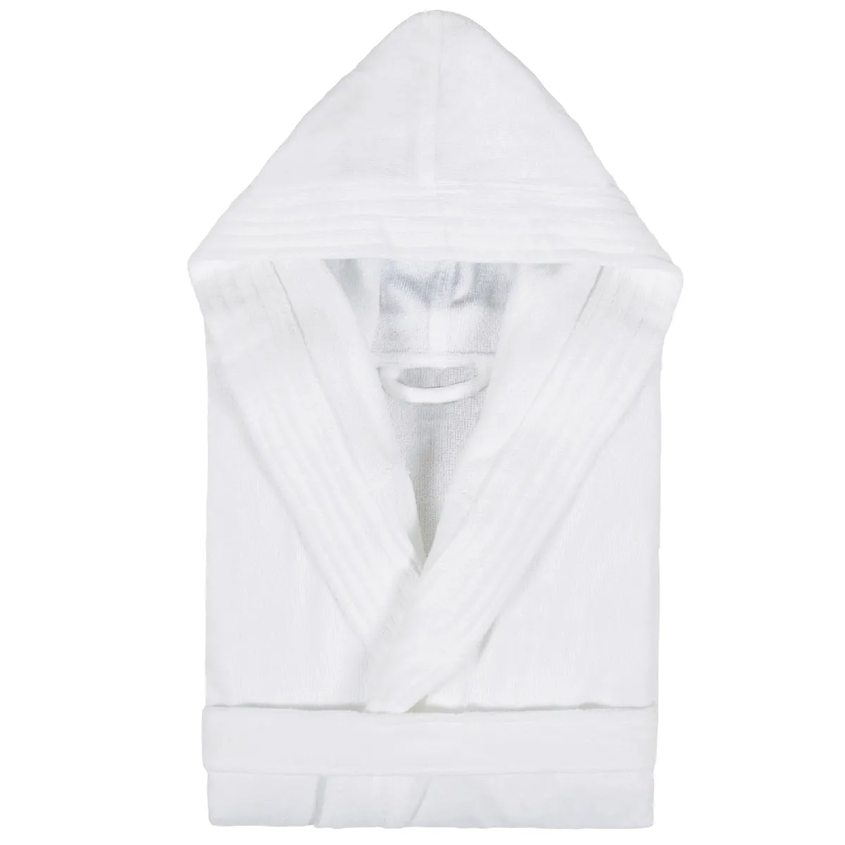 Peignoir À Capuche Adulte Cool Coton M Velours Blanc