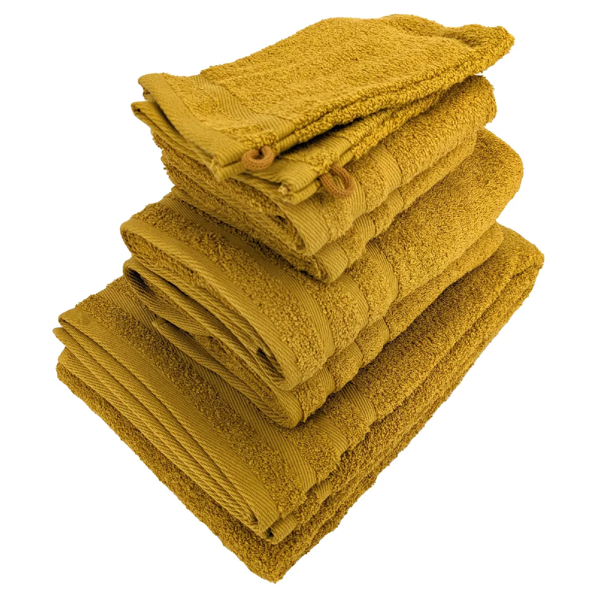 Parure De Bain Efficience Pure Jaune Mimbre 7 Pièces