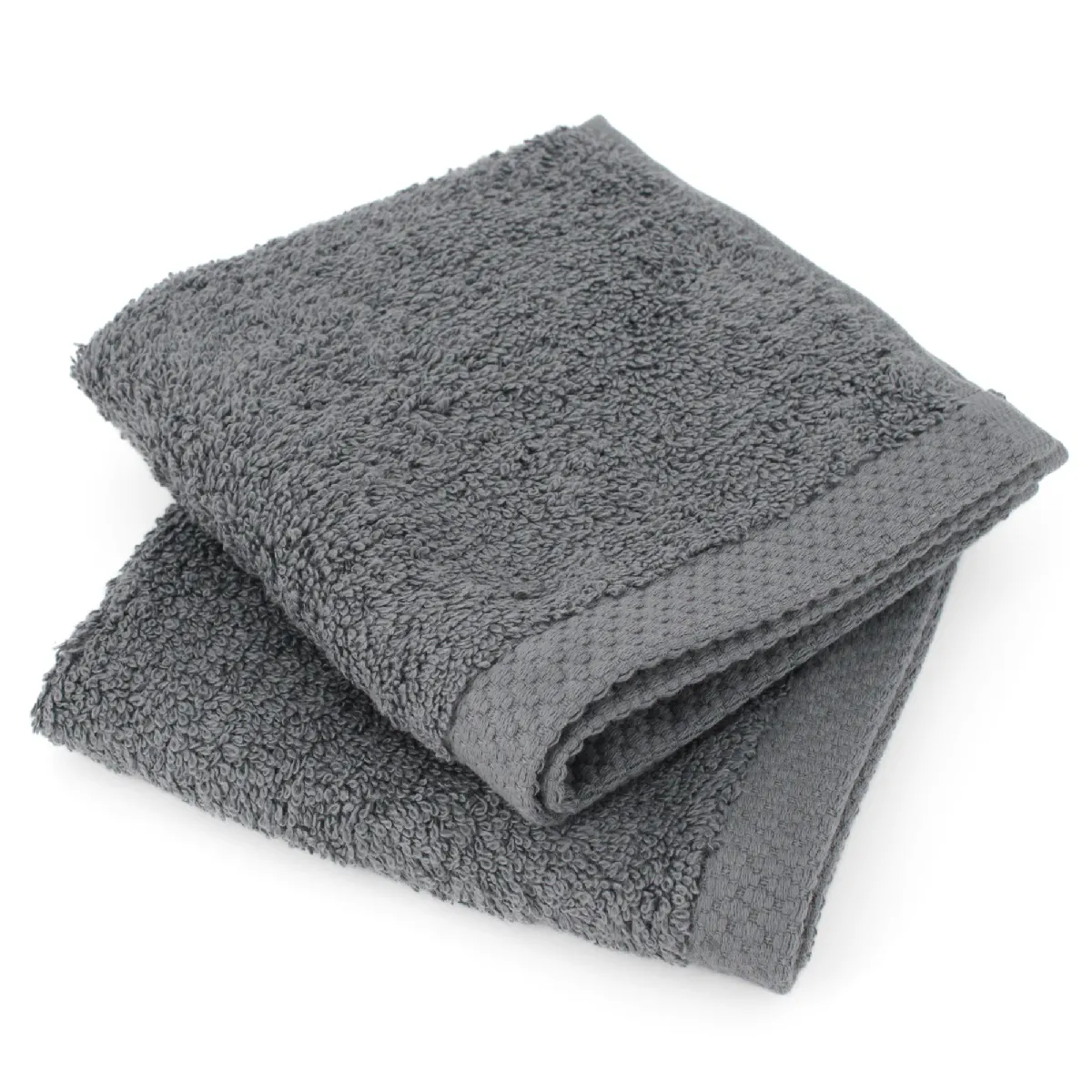 Lot De 2 Serviettes Invité 30x30 Cm Pure Anthracite 550g/m2