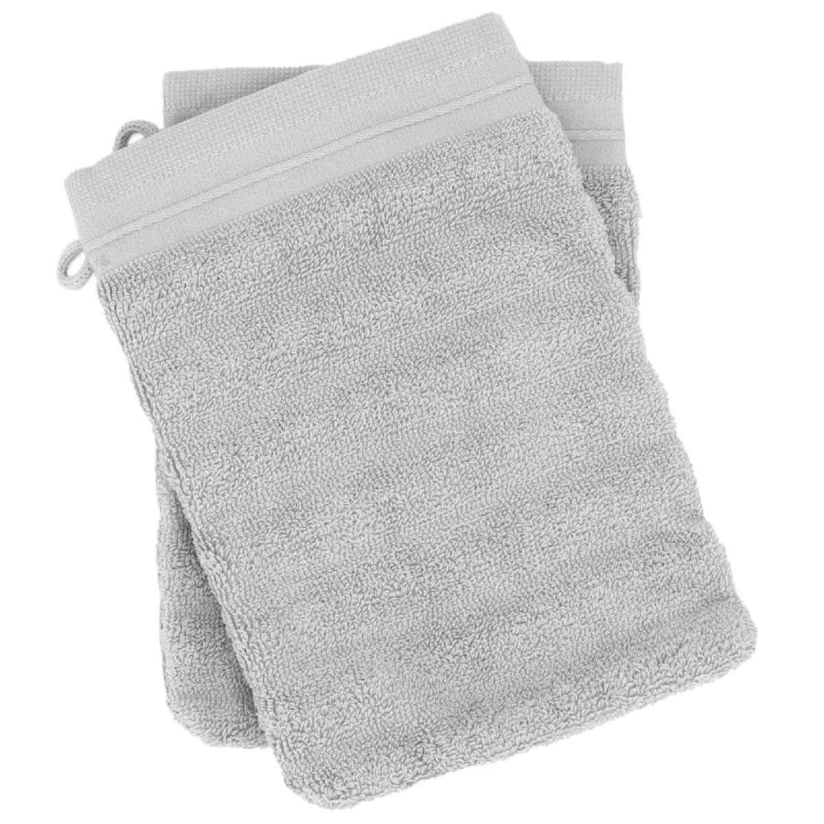 Lot De 2 Gants De Toilette 16x21 Cm Natural Stripes Gris Platine