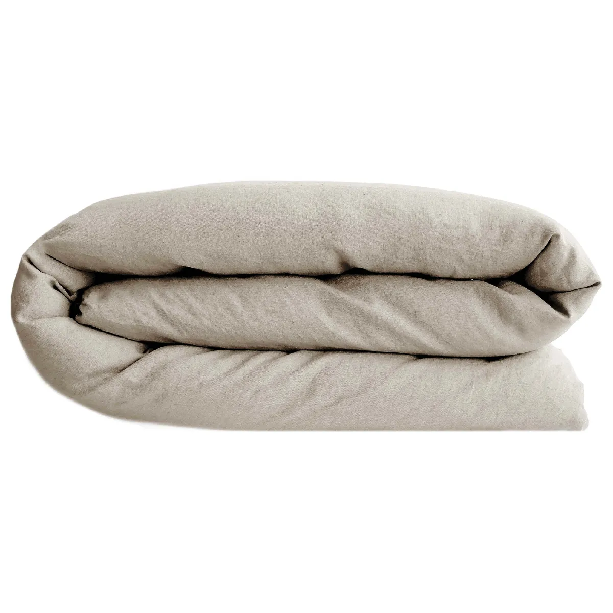 Housse De Couette Palace Pur Coton Lavé 240x220 Cm Uni Beige Lin