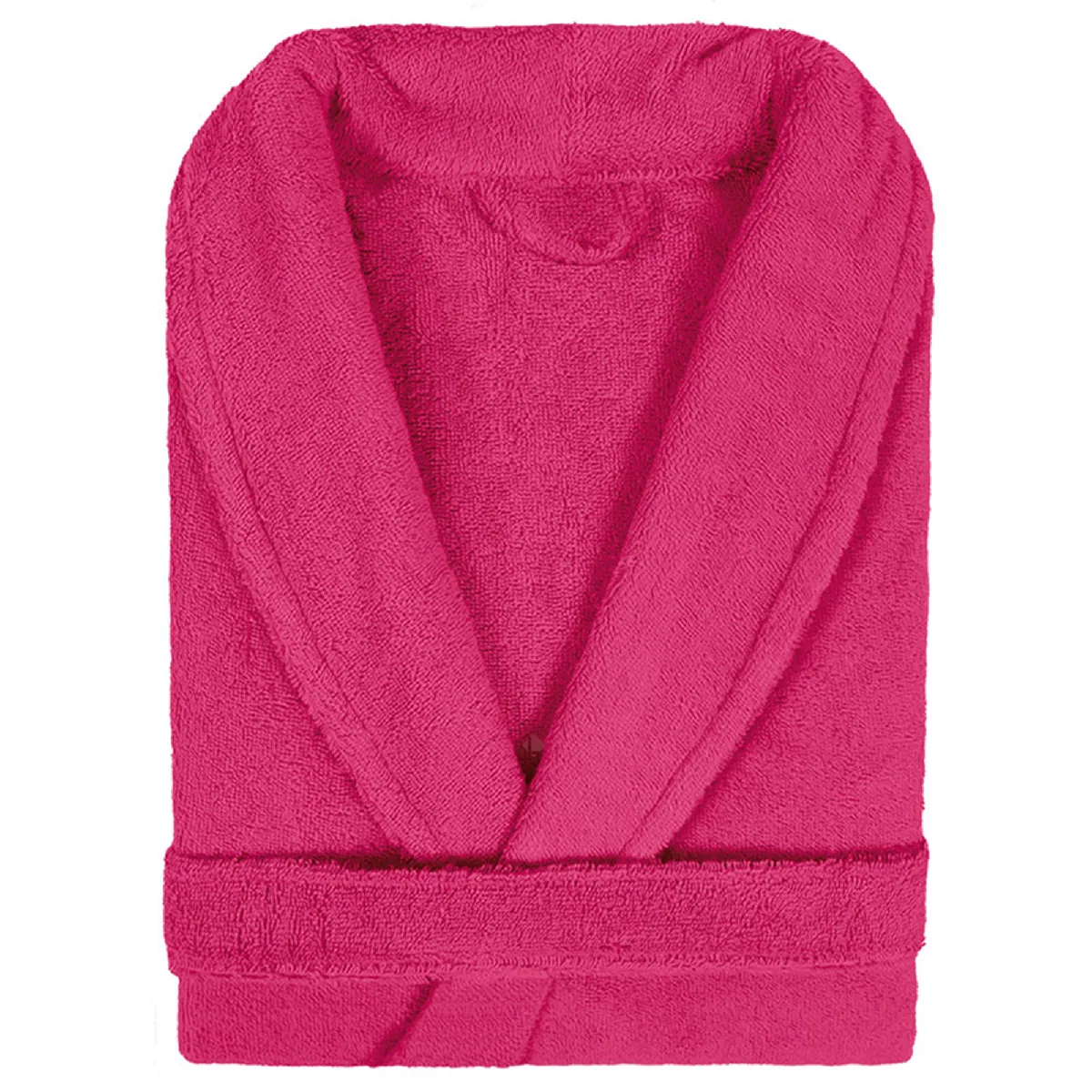Peignoir Col Châle Adulte Pure Coton L Rose Fuchsia