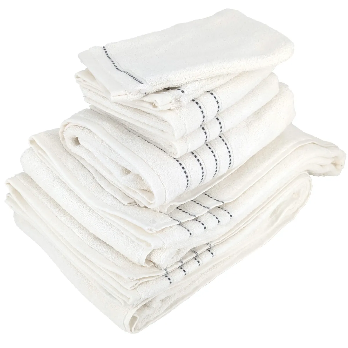 Parure De Bain 6 Pièces Coton 500 G/m² Charm Blanc