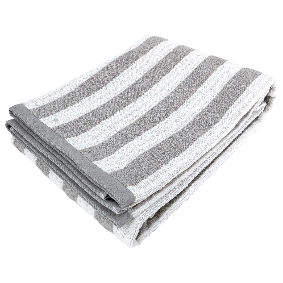 Drap De Douche 70x140 Cm Coton Collection Efficience Stripes Gris Lunar