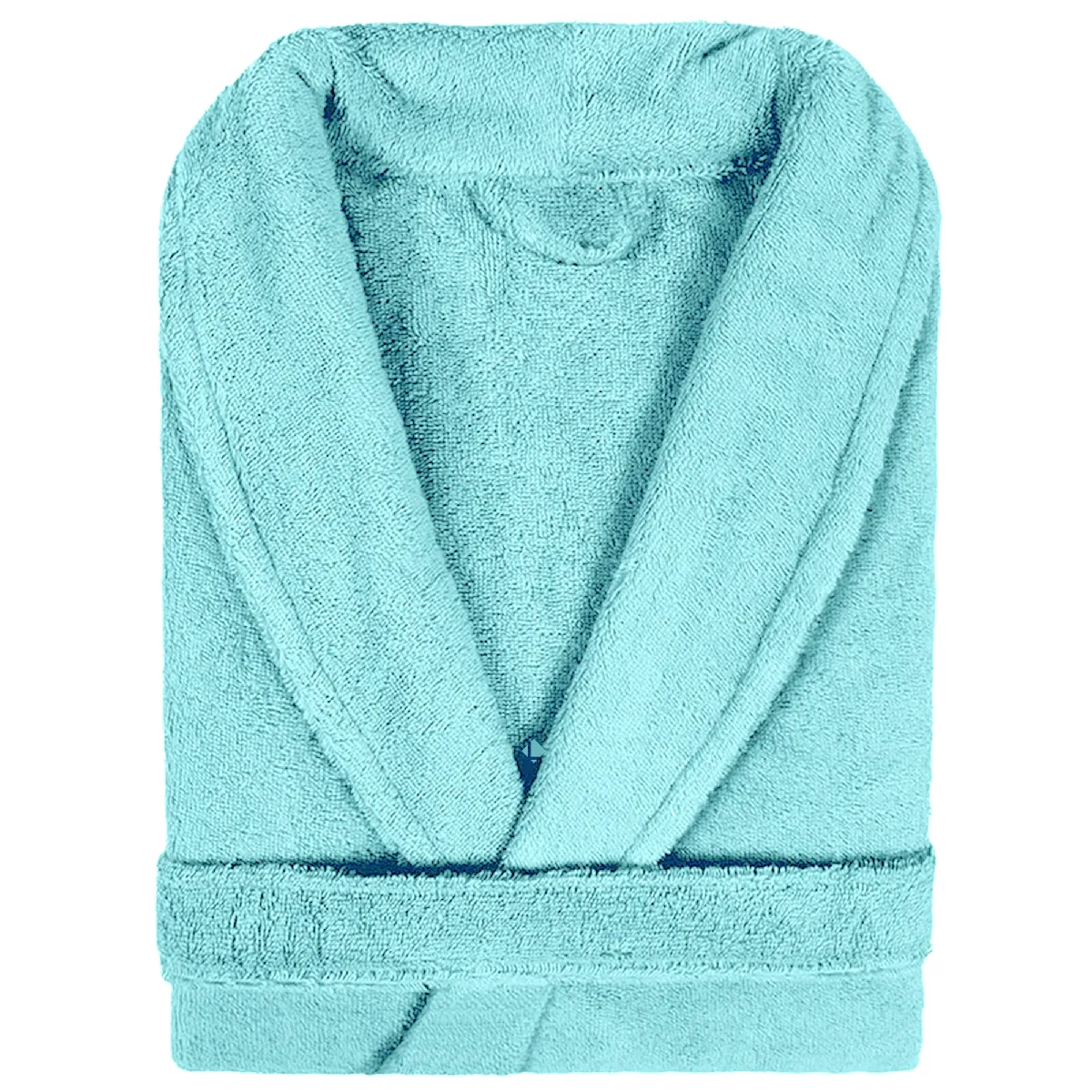 Peignoir Col Châle Adulte Pure Coton Xl Vert Aguaverde