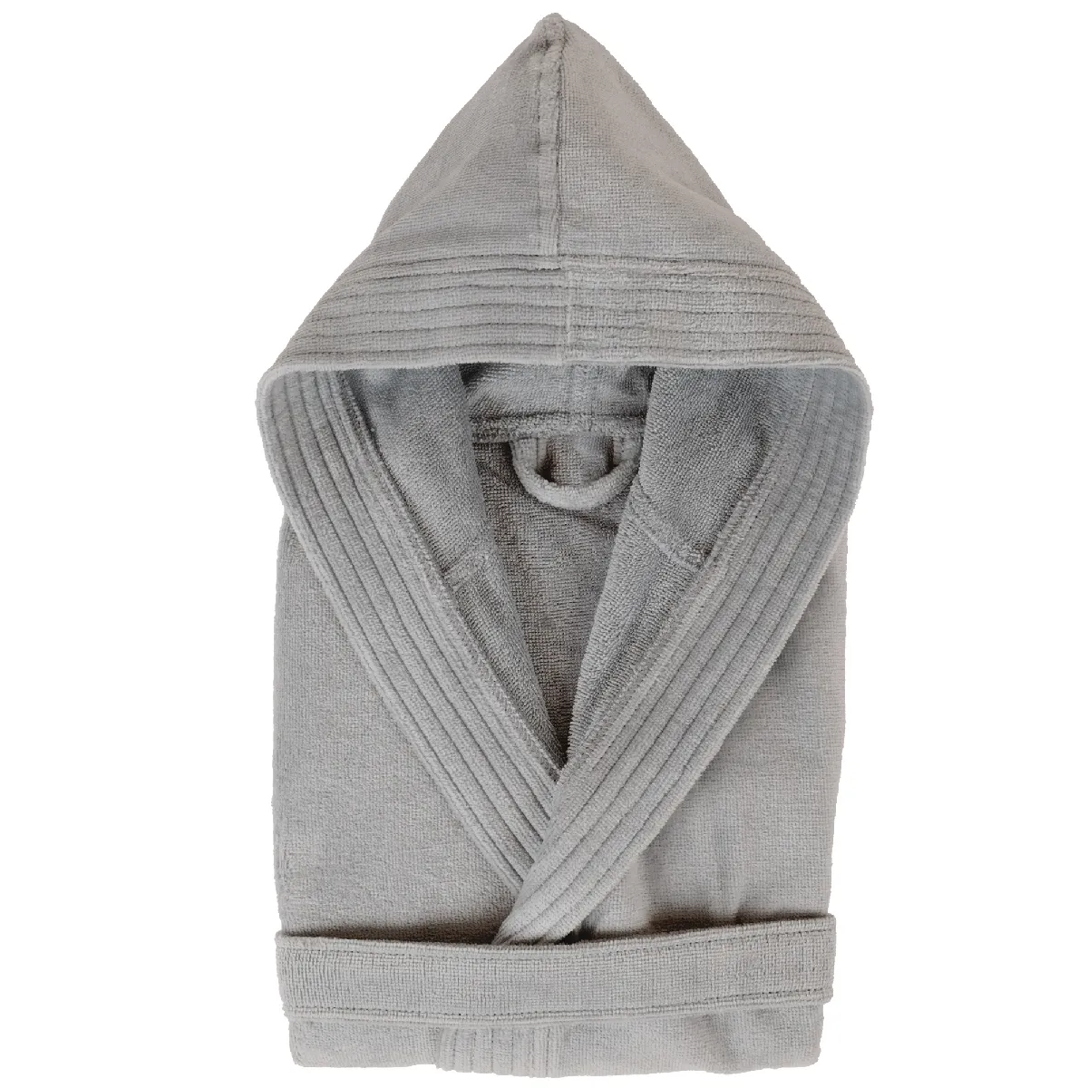 Peignoir À Capuche Adulte Cool Coton S Velours Gris Argent