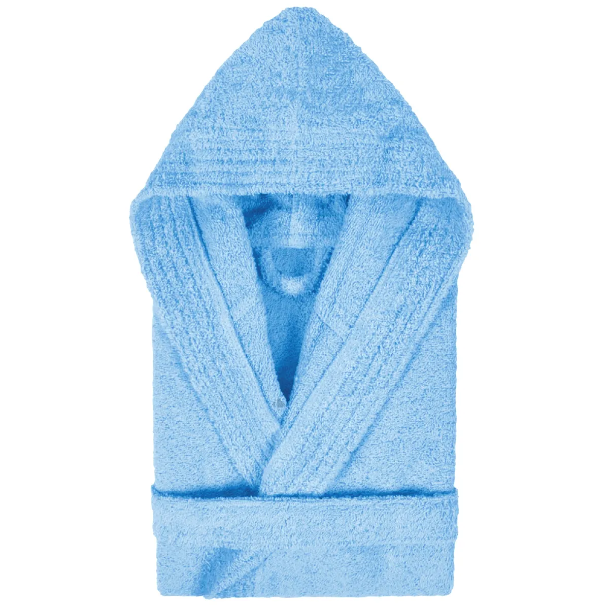 Peignoir À Capuche Enfant Pure Coton 12 Ans Bleu Ciel