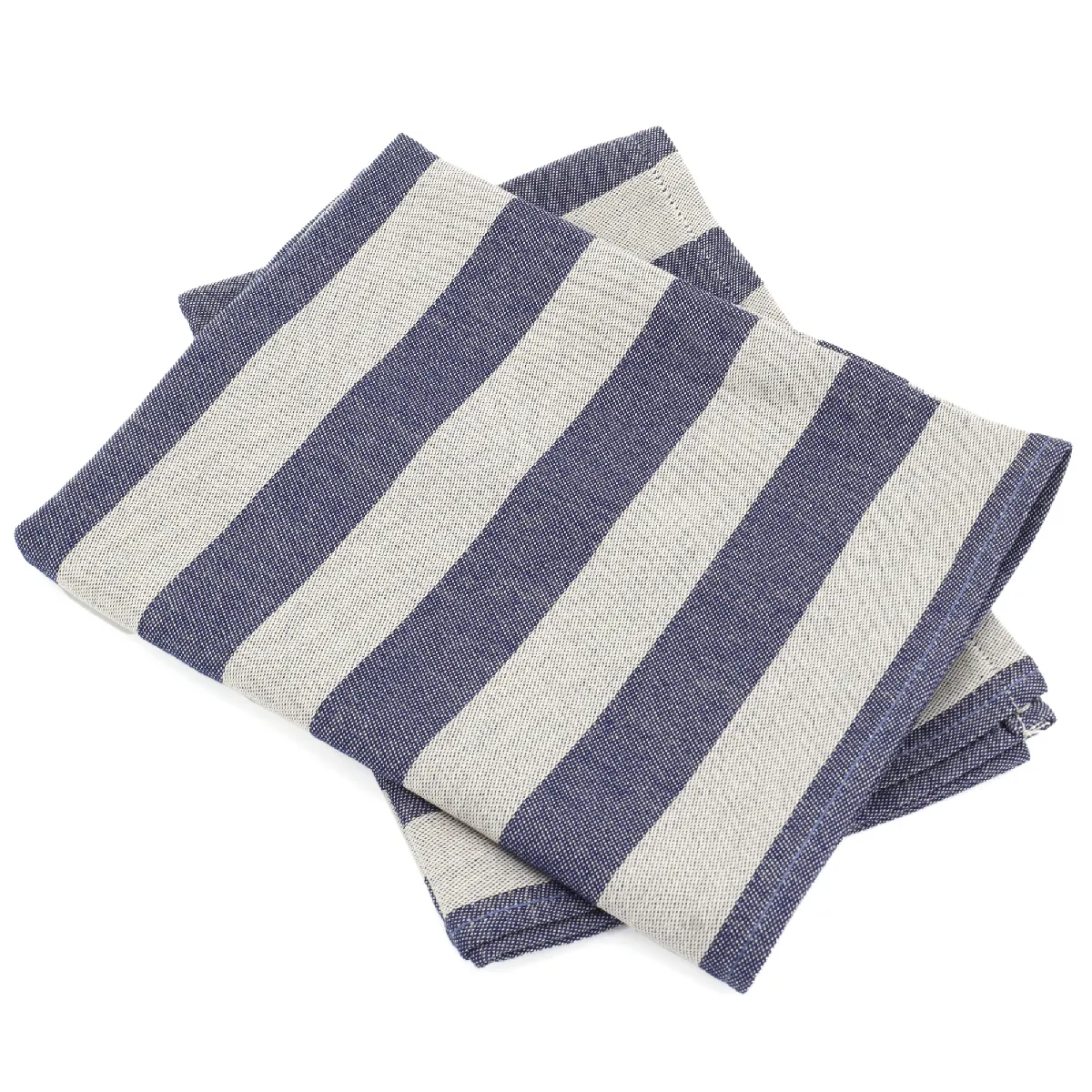 Lot De 2 Torchons De Cuisine Toile 50x70 Cm Coton Pat Bleu
