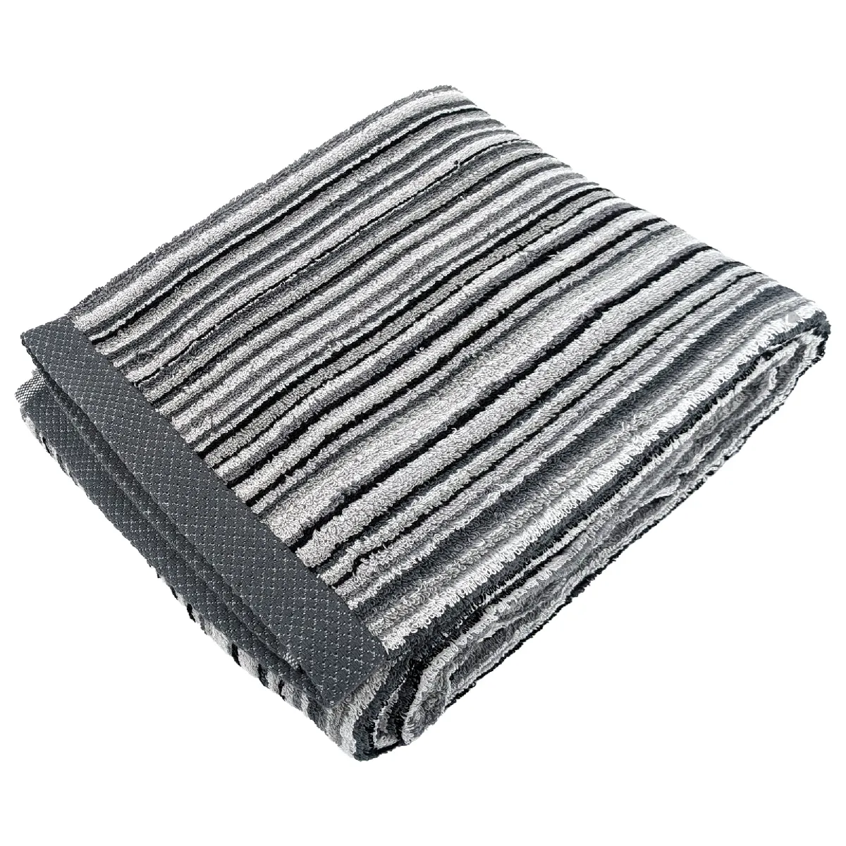 Drap De Douche Coton 500g/m2 Pure Stripes Ii Gris