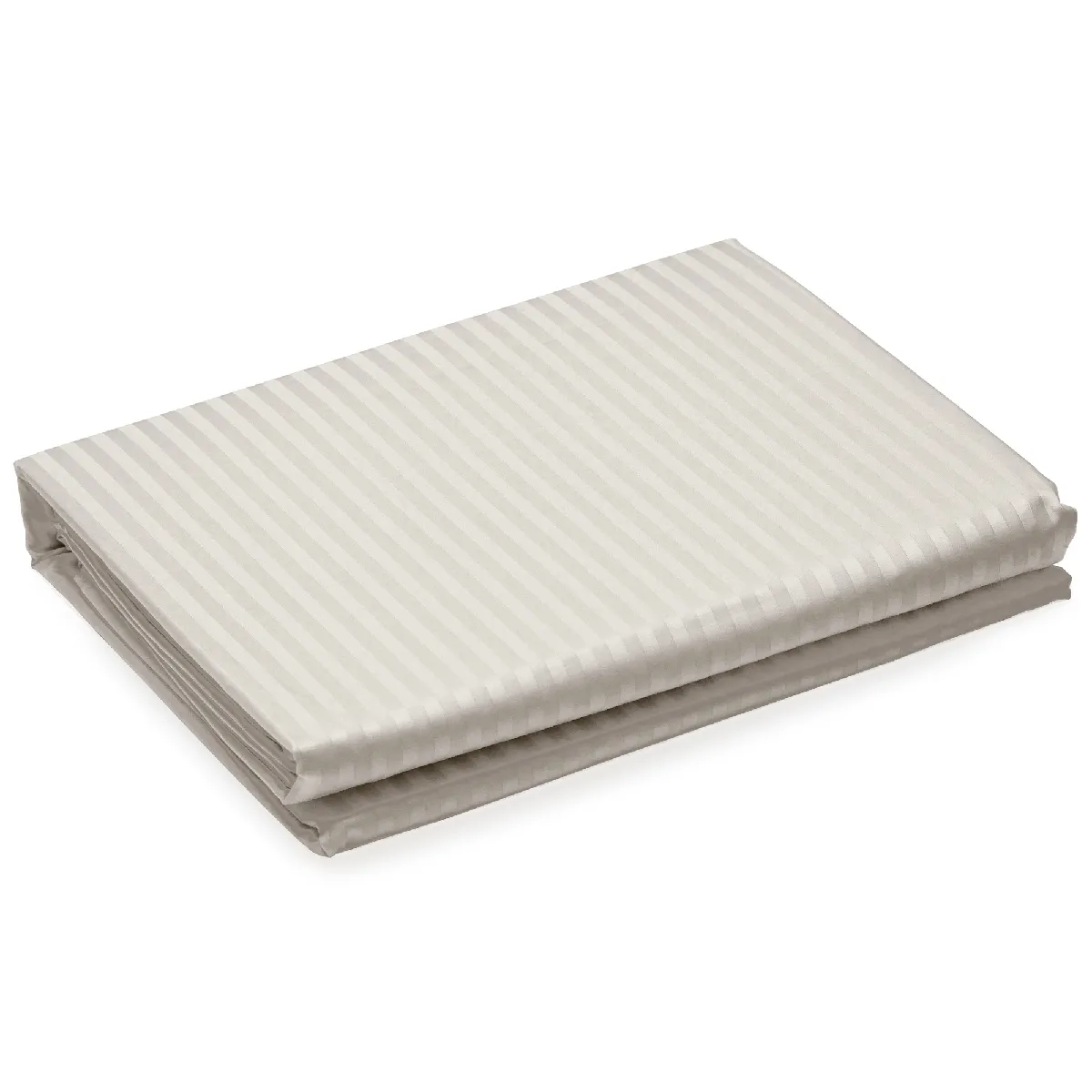 Housse De Couette 280x240 Cm Satin Concerto Rayures Beige Lin