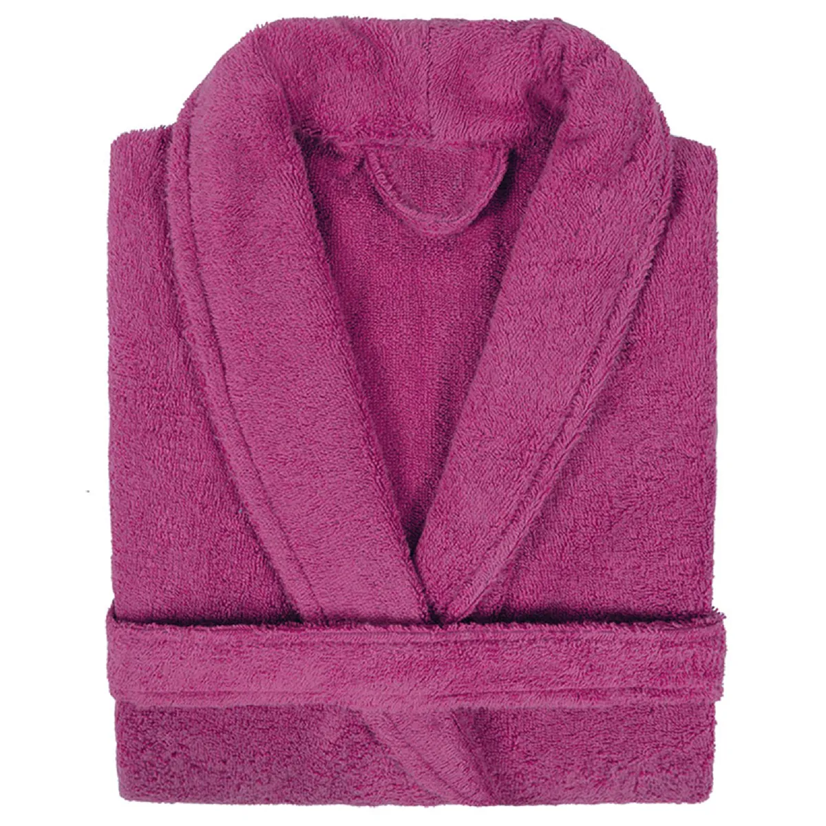 Peignoir Col Châle Adulte Pure Coton Xxl Violet Prune