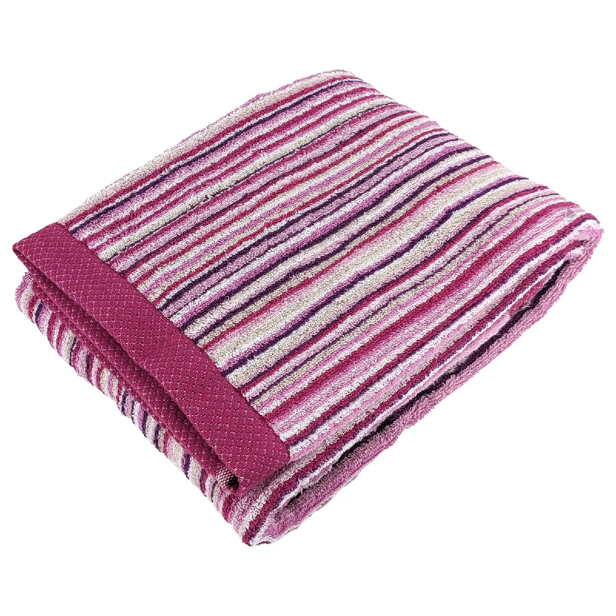 Drap De Douche Coton 500g/m2 Pure Stripes Ii Rose