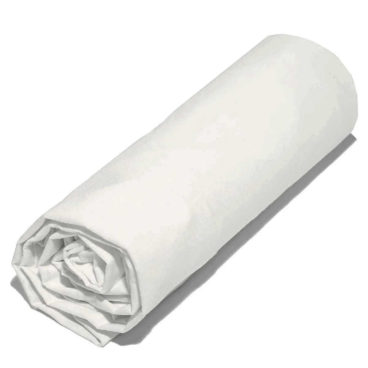 Drap Housse 90x190 Cm En 100% Polyester Microfibre Lago Écru Bonnet 23 Cm