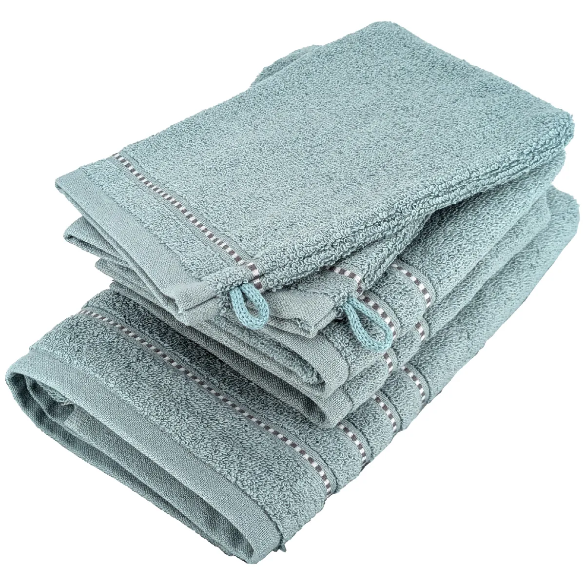 Parure De Bain Par 4 Coton 500 G/m² Charm Bleu Olympique