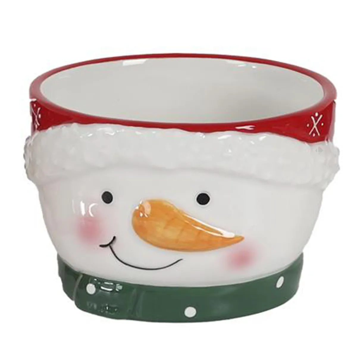 Bol En Relief En Céramique 45 Cl Christmas Time Bonhomme De Neige