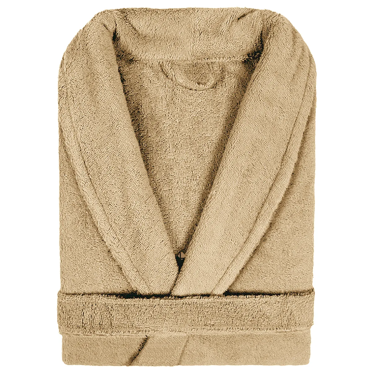 Peignoir Col Châle Adulte Pure Coton S Marron Beige