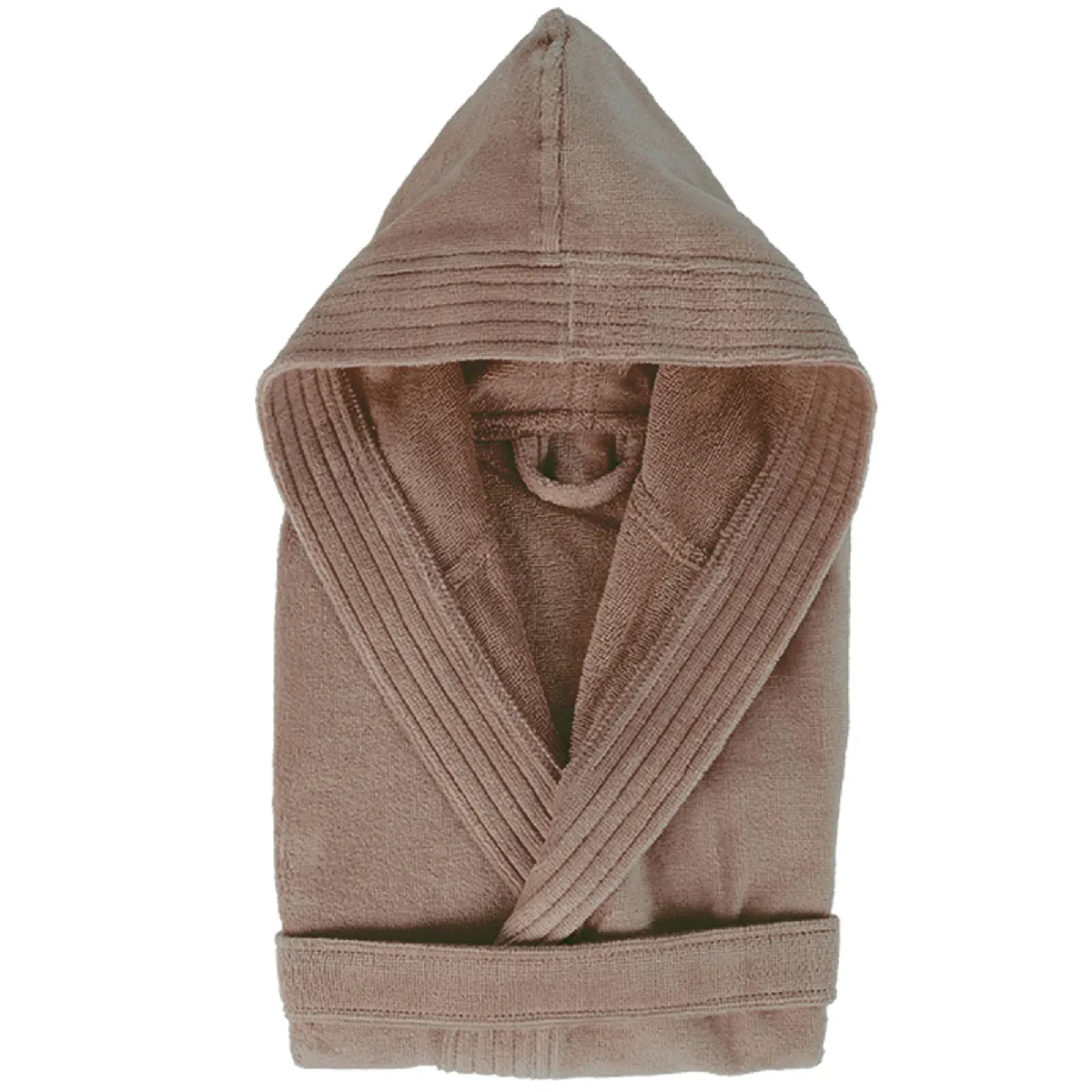 Peignoir À Capuche Adulte Cool Coton S Velours Marron Taupe