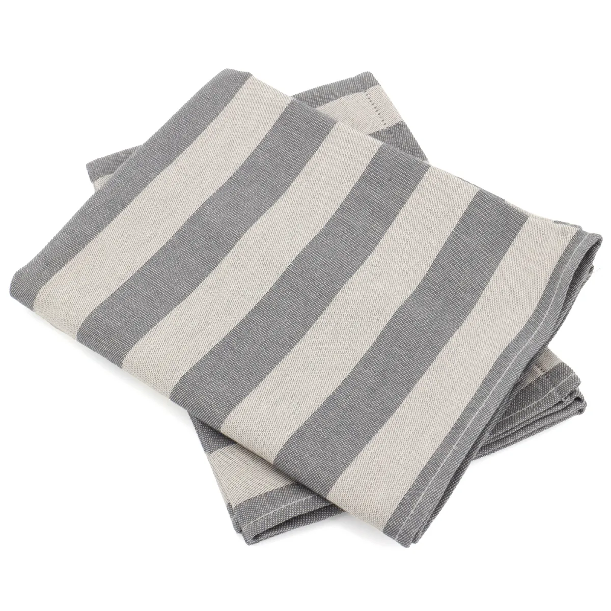 Lot De 2 Torchons De Cuisine Toile 50x70 Cm Coton Pat Gris