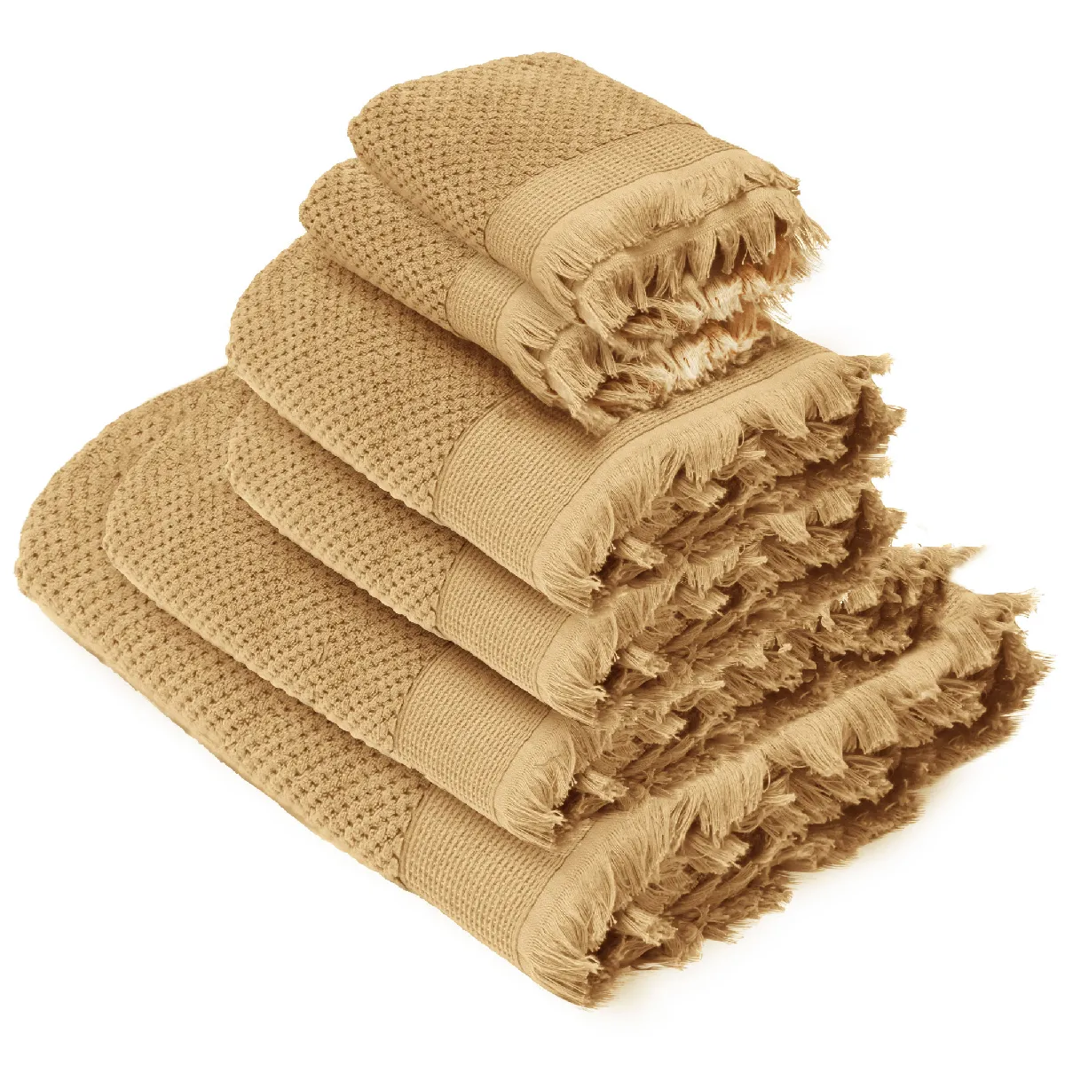 Parure De Bain Micro-coton Tethys Jaune Avoine 6 Pièces