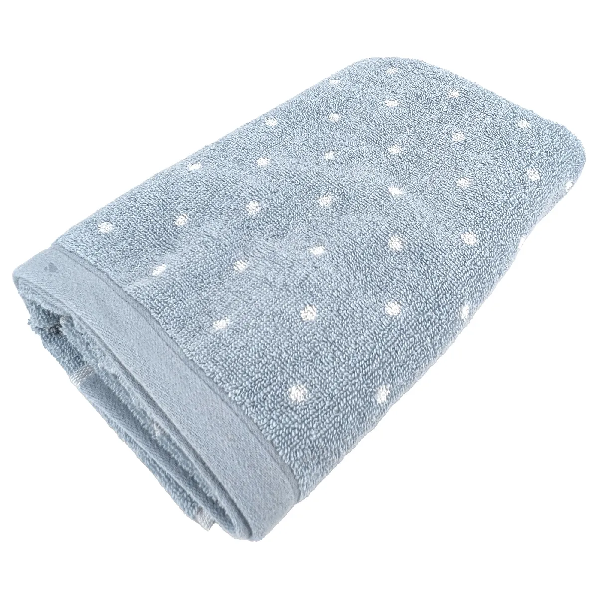 Serviette De Toilette En Coton 50x100 Cm Collection Efficience Dots Bleu Capri