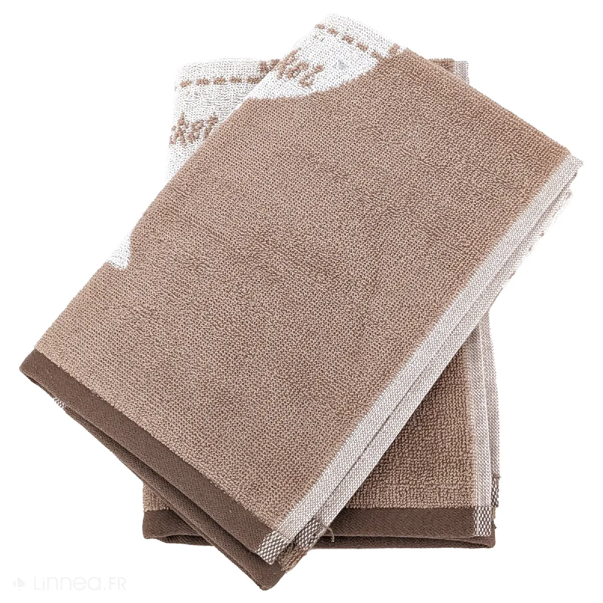 Lot De 2 Torchons De Cuisine Pur Coton 50x50 Cm Grilluxe Beige