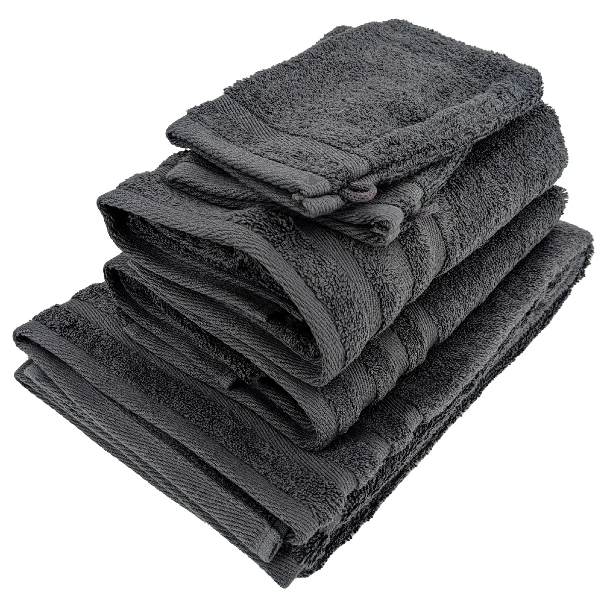 Parure De Bain Efficience Pure Noir Iron 5 Pièces