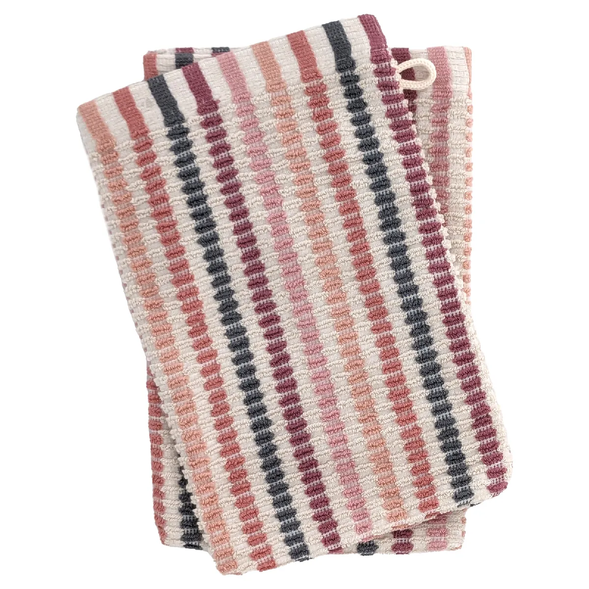 Lot De Deux Gants De Toilette 16x21 Cm Pur Coton Collection Breeze Rose