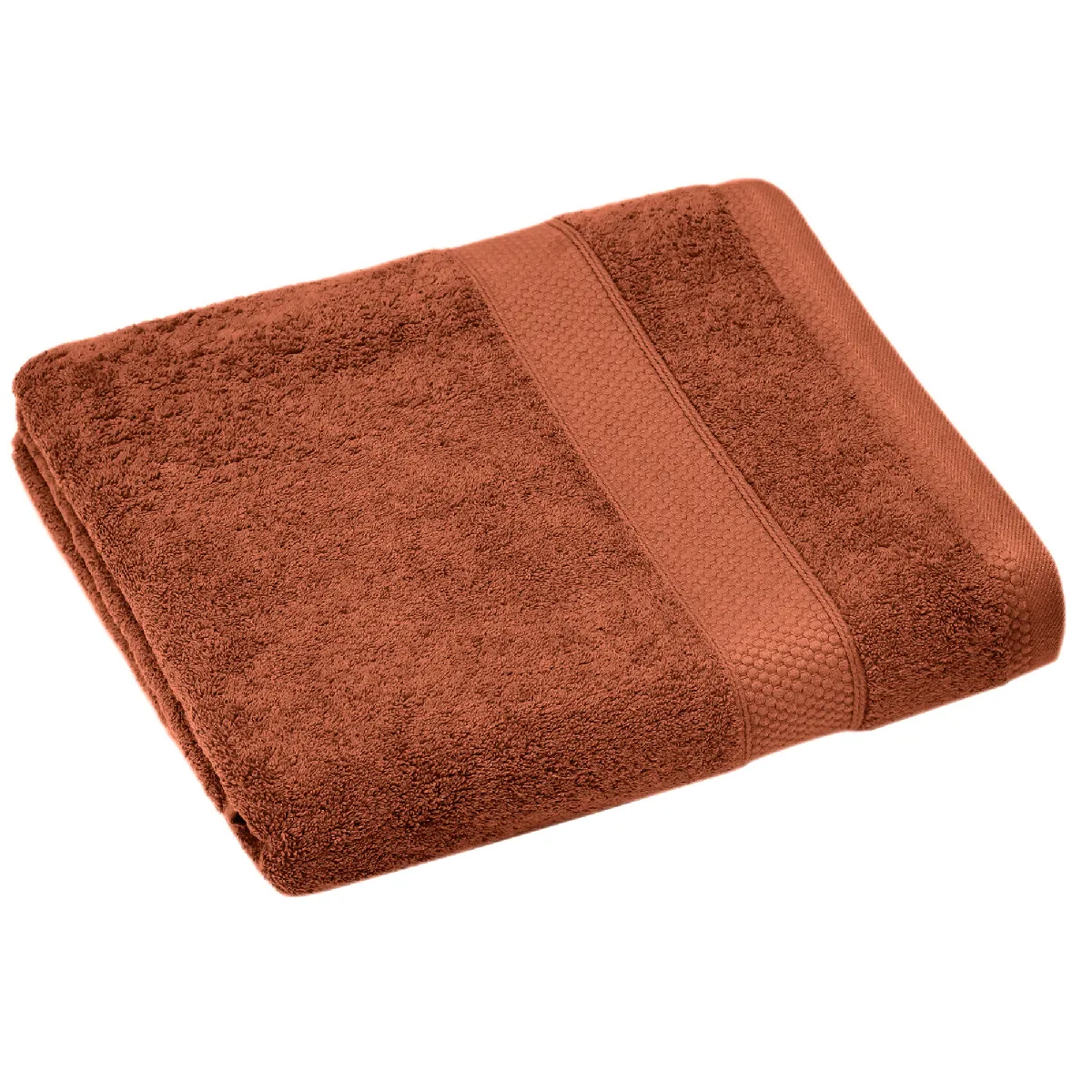 Drap De Douche Coton 550g/m2 70x130 Cm Naïa Orange Argile