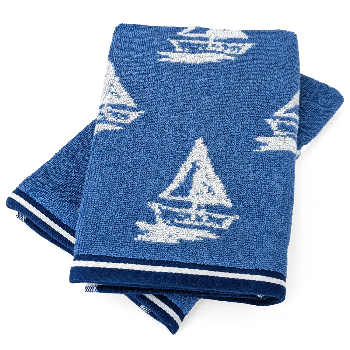 Lot De 2 Torchons De Cuisine 50x50 Cm Coton Regatta Bleu