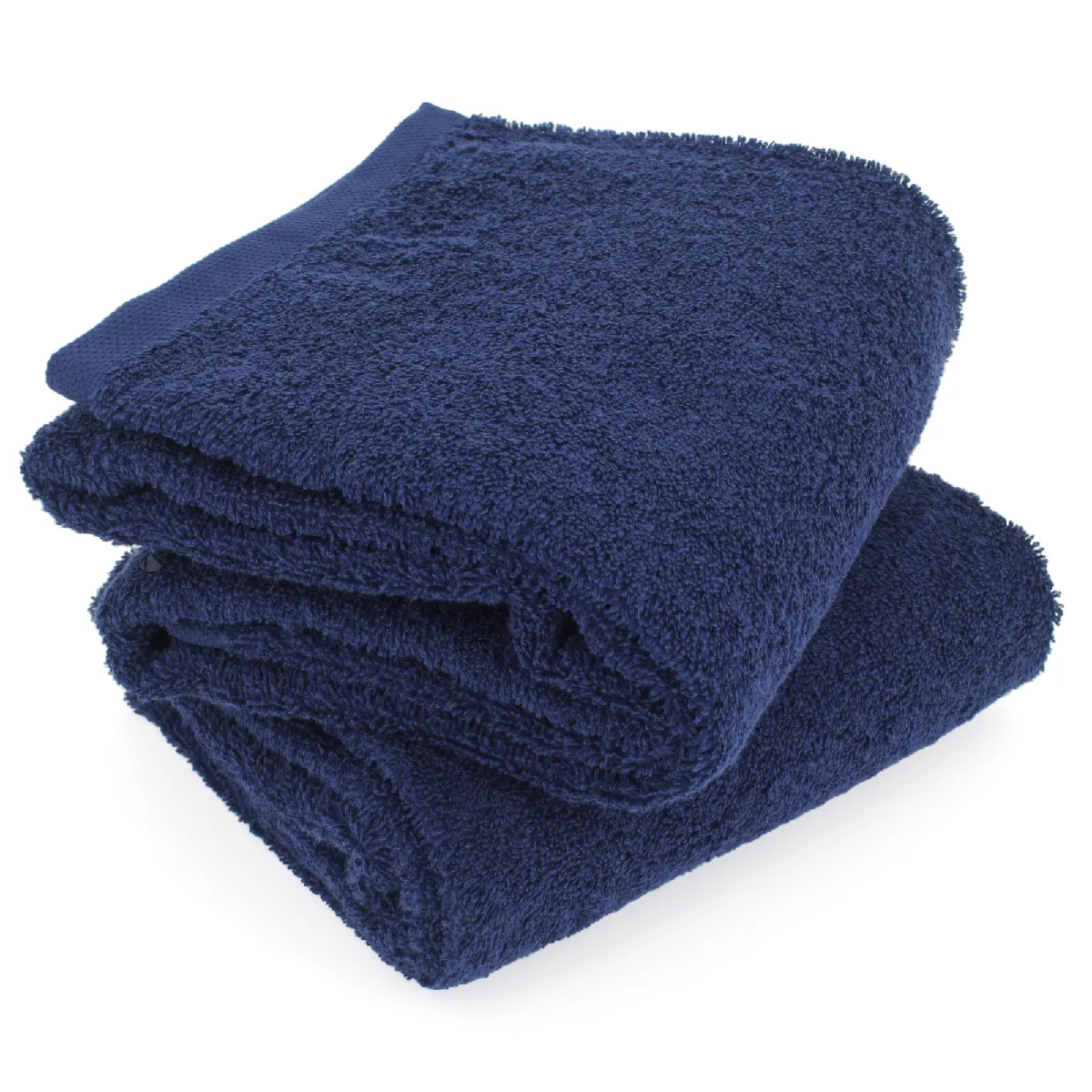 Lot De 2 Draps De Douche 70x130 Cm Alpha Bleu Marine