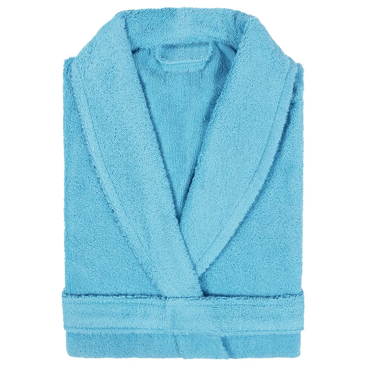 Peignoir Col Châle Adulte Pure Coton S Bleu Océan