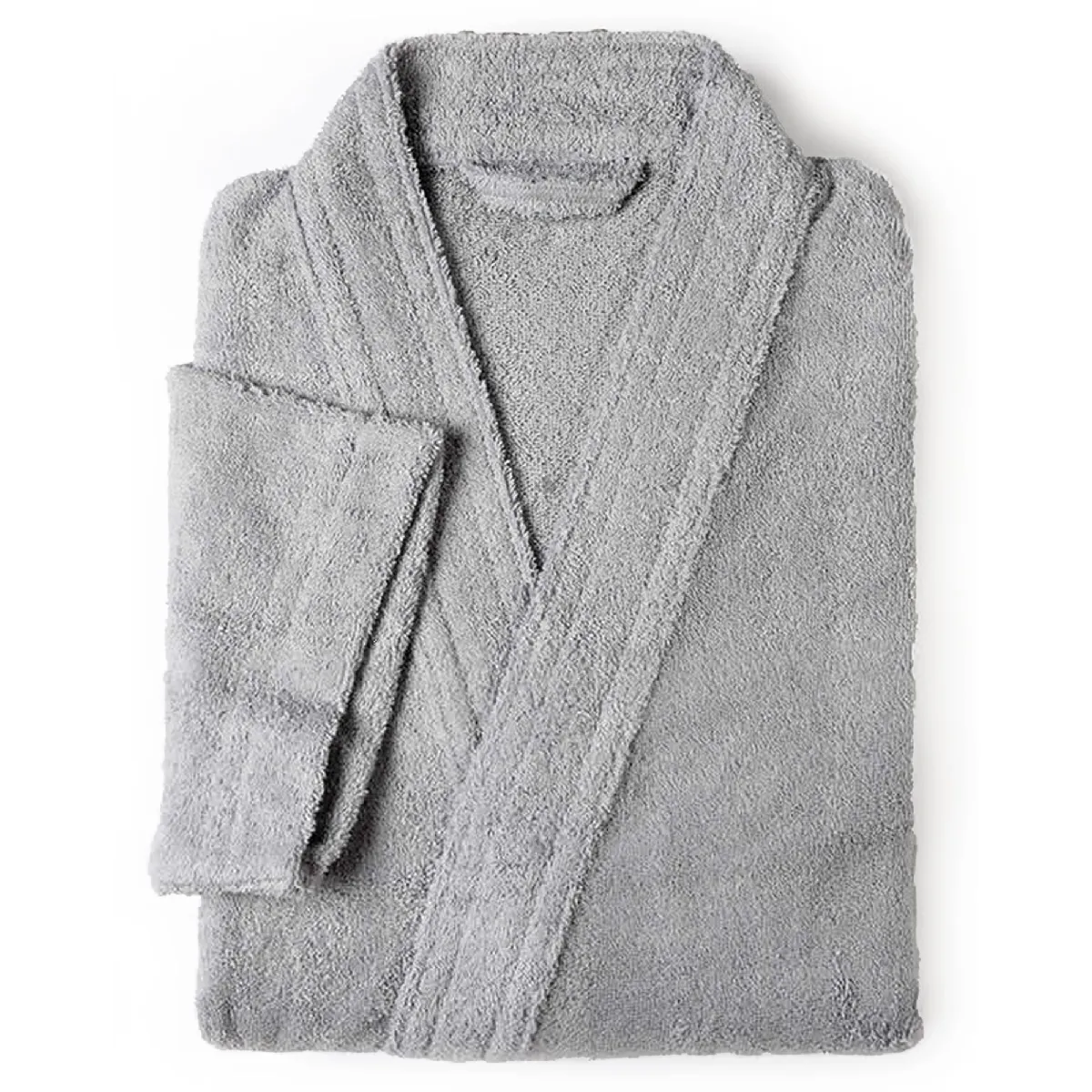 Peignoir Kimono Adulte Pure Coton Xl Gris Argent