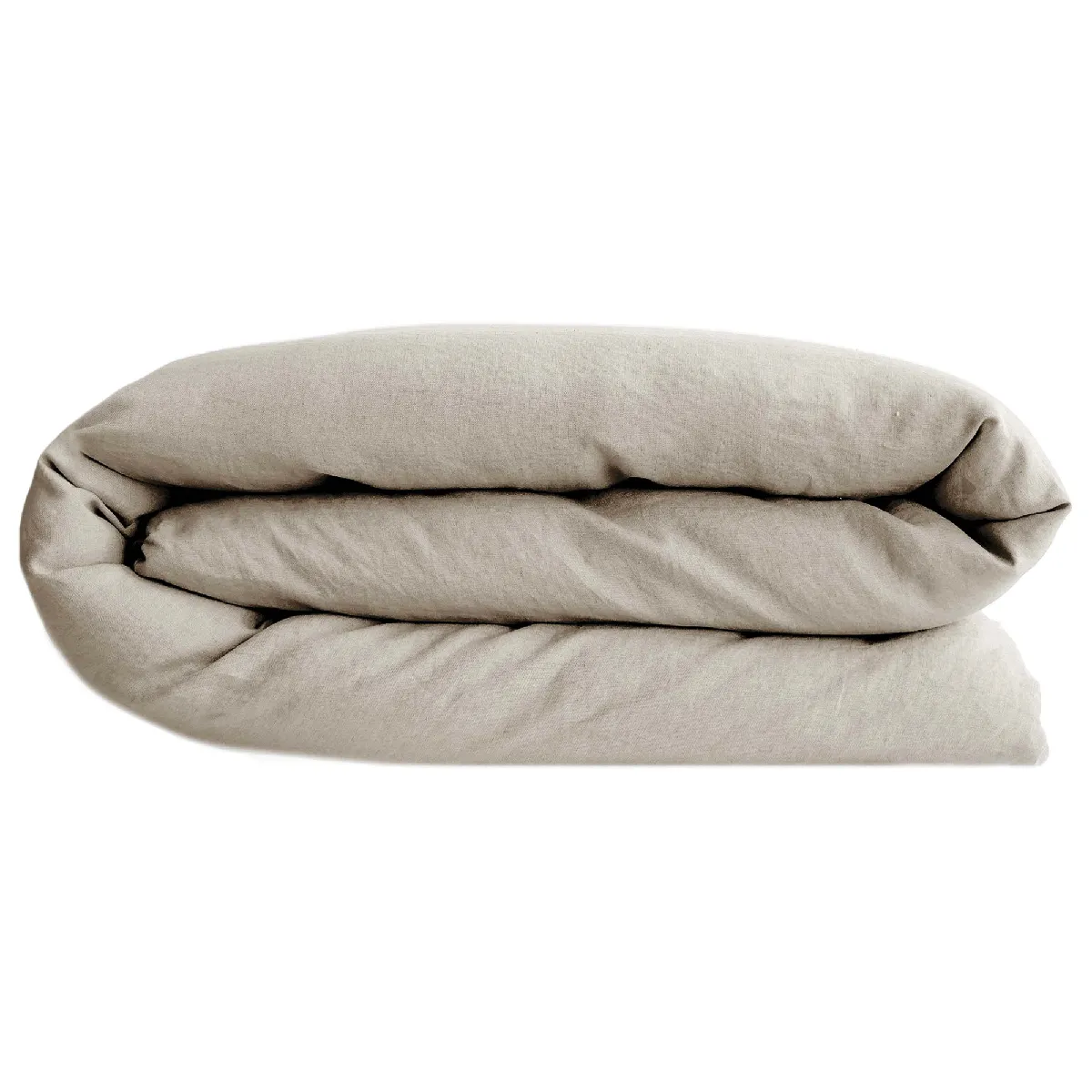 Housse De Couette Palace Pur Coton Lavé 200x200 Cm Uni Beige Lin