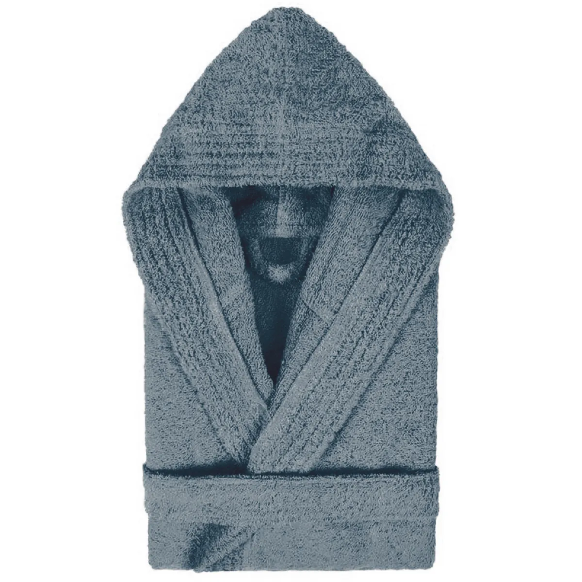 Peignoir À Capuche Enfant Pure Coton 14 Ans Gris Acier