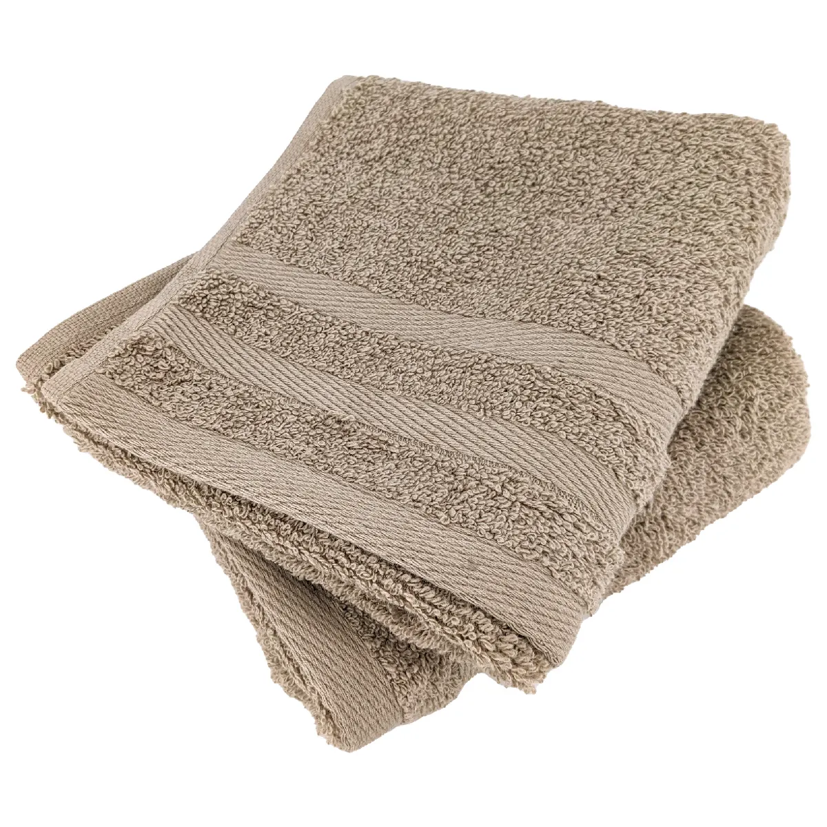 Lot De 2 Serviettes Invité 33x50 Cm Efficience Pure Marron Roble