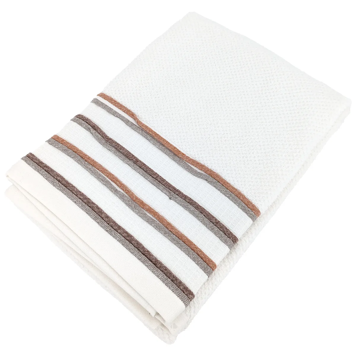 Drap De Douche 70x140 Cm Pur Coton Collection Serata Blanc Jaune