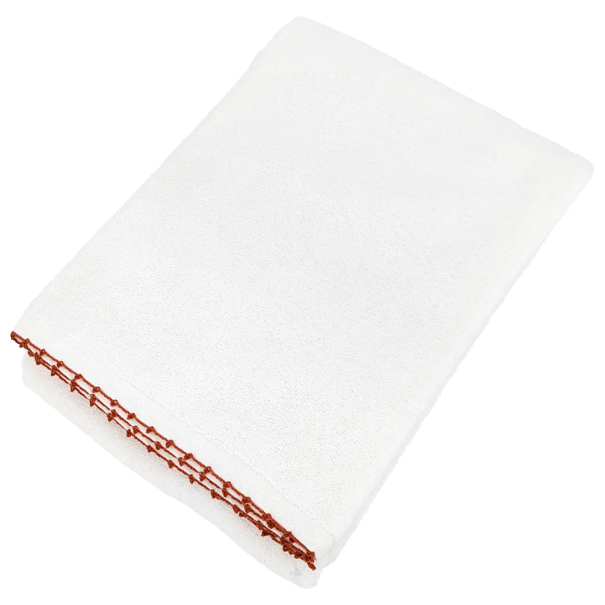 Drap De Douche 70x140 Cm Pur Coton Collection Orla Avec Picueta Orange