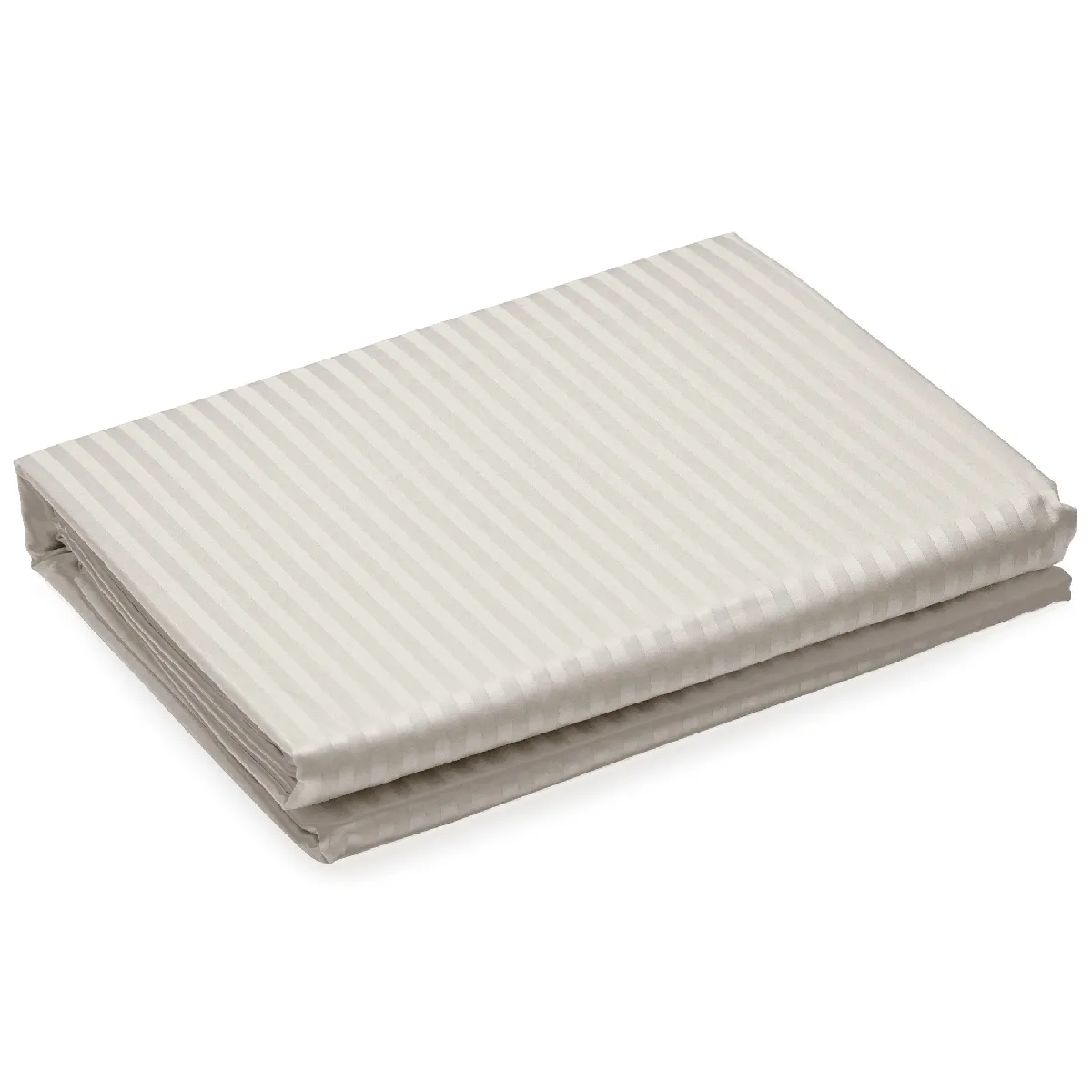 Housse De Couette 240x220 Cm Satin Concerto Rayures Beige Lin