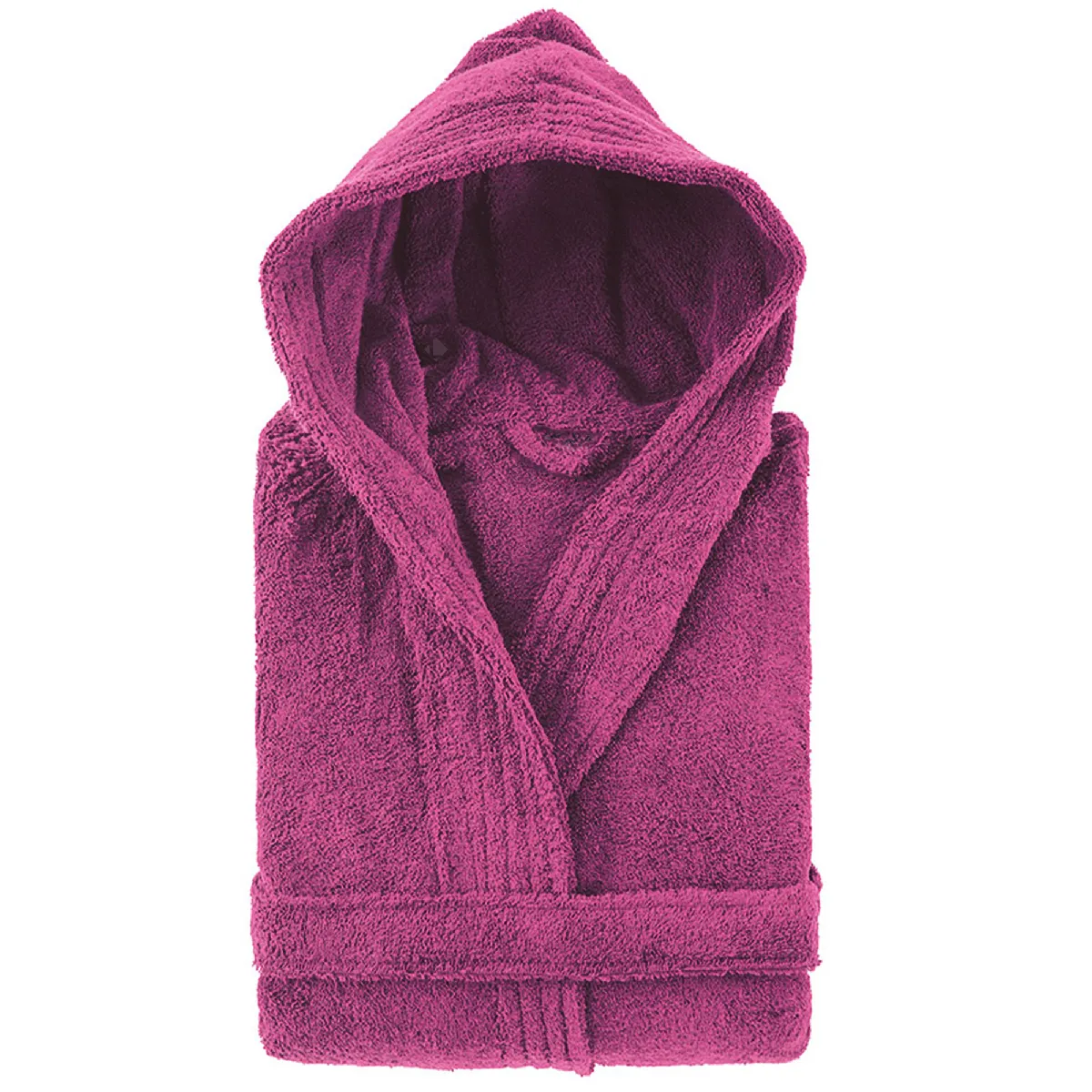 Peignoir À Capuche Adulte Pure Coton Xs Violet Prune