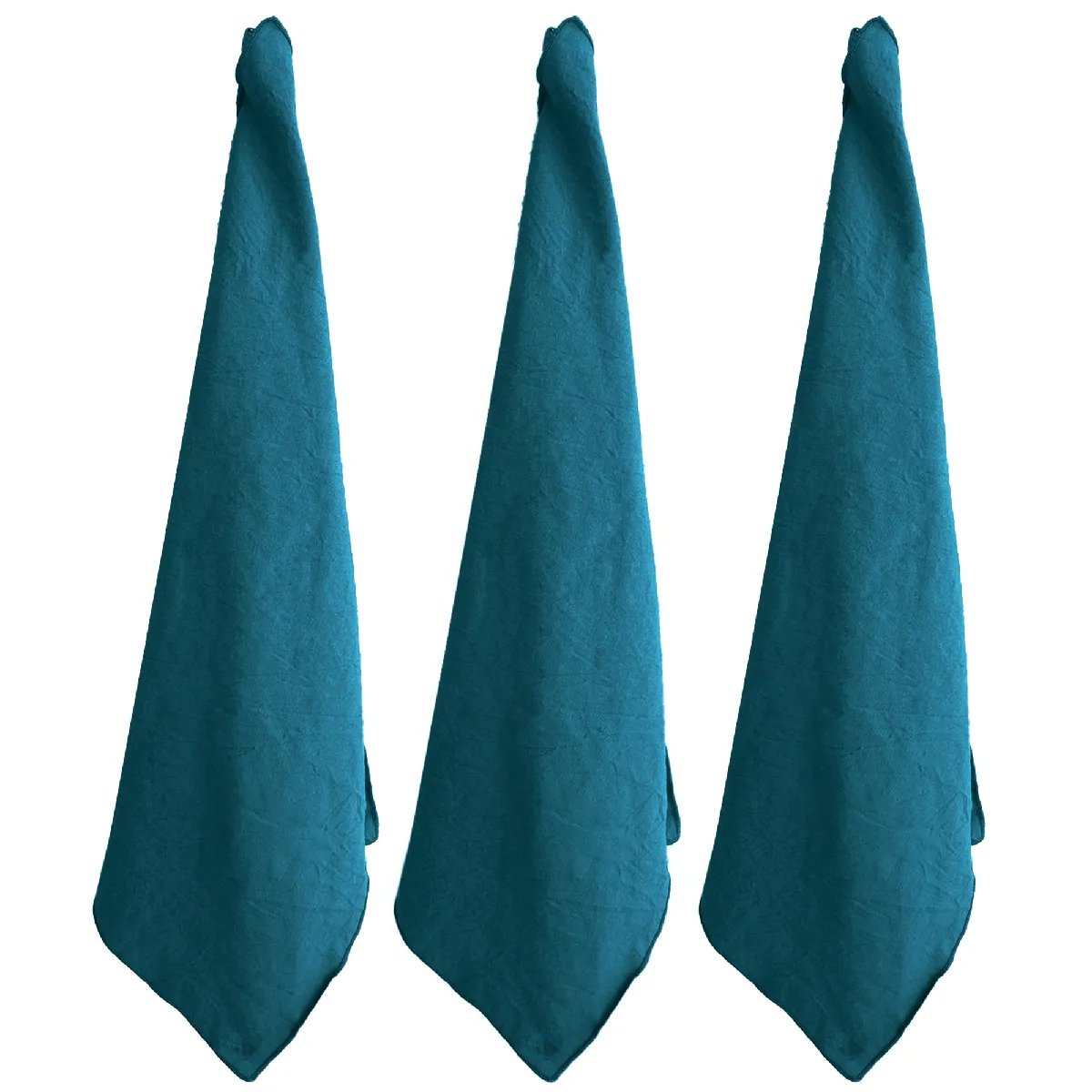 Lot De 3 Torchons De Cuisine Coton 50x70 Cm Hono Bleu Lagon