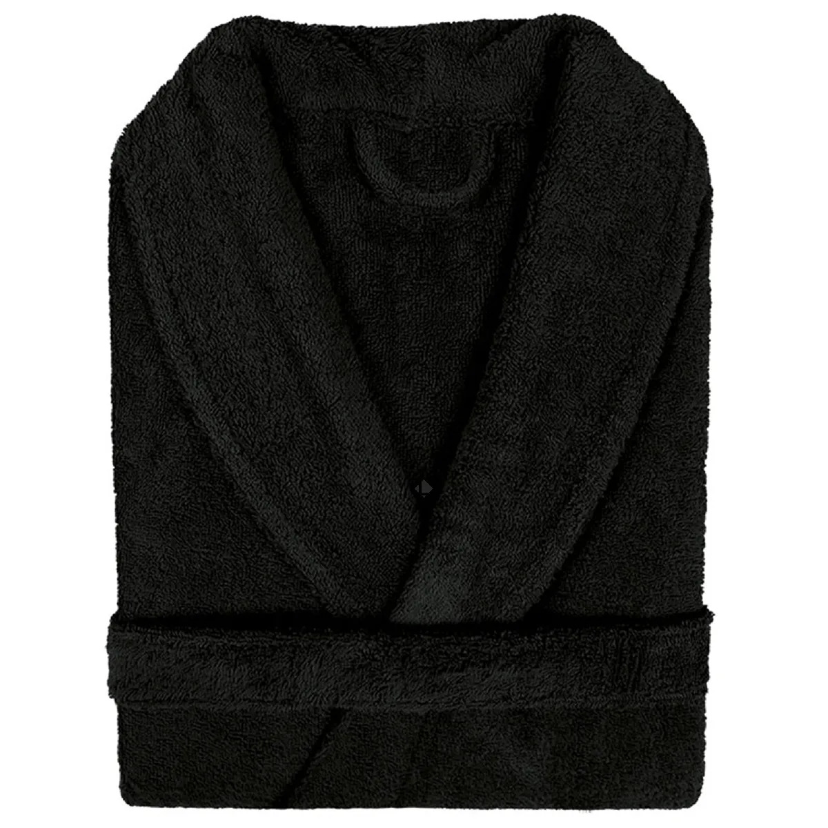 Peignoir Col Châle Adulte Pure Coton L Noir