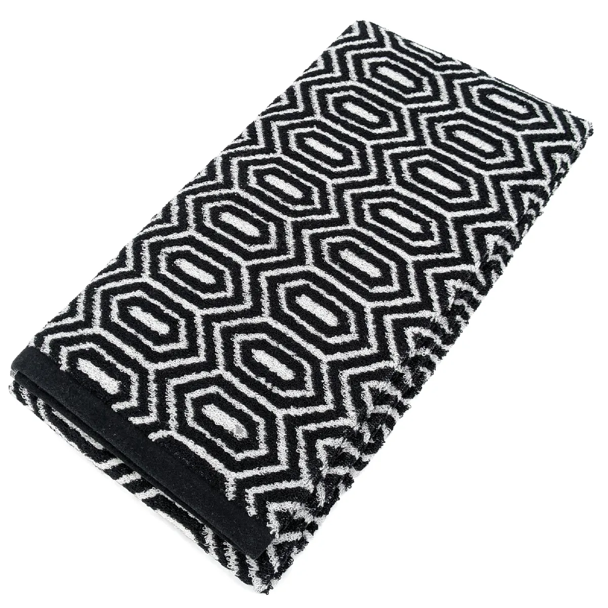 Drap De Douche 70x140 Cm Symetrie Coton Noir Alvéoles