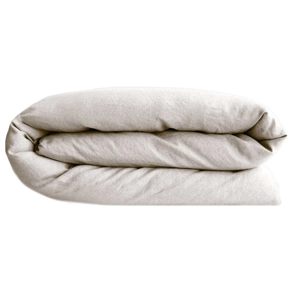 Housse De Couette Palace Pur Coton Lavé 200x200 Cm Uni Beige Naturel