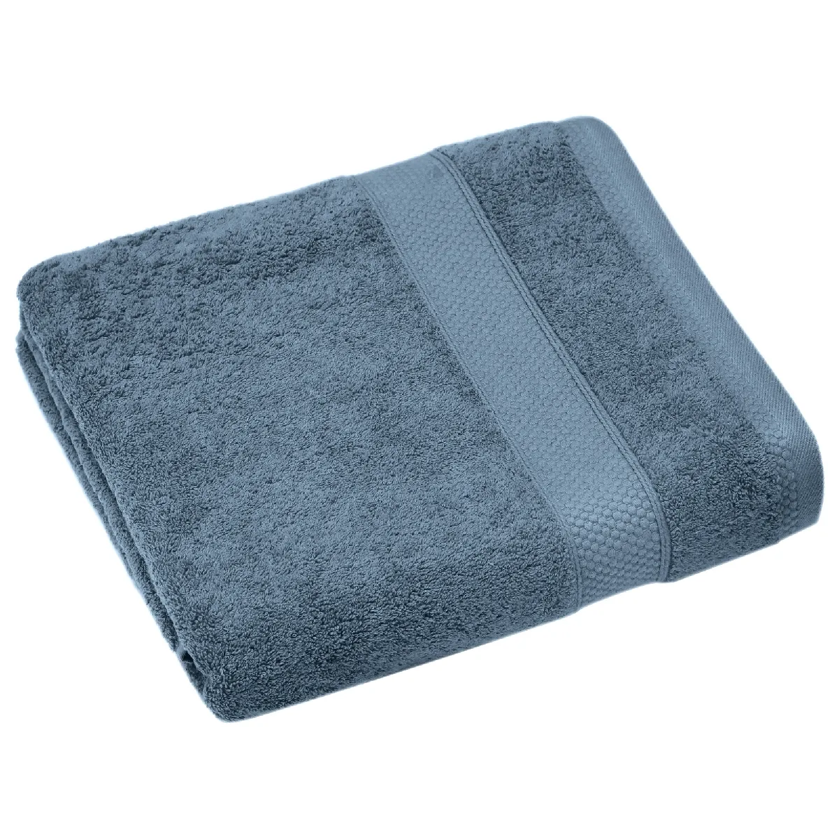 Drap De Bain Coton 550g/m2 95x140 Cm Collection Naïa Bleu Orage