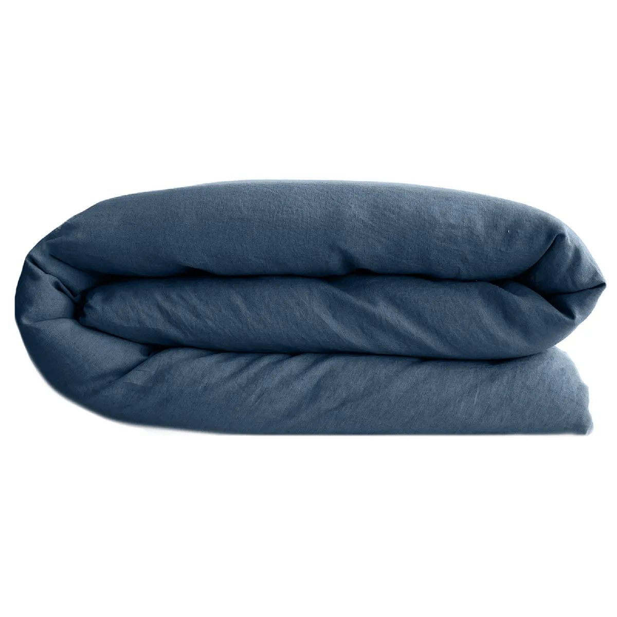 Housse De Couette Lin Et Coton 260x240 Cm Collection Opera Bleu Ardoise